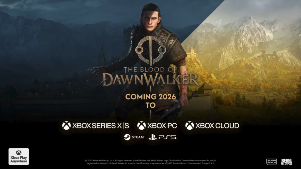 The Blood of Dawnwalker Xbox showcase trailer with PS5 logo