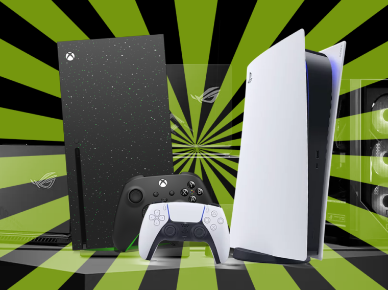 Header image showing consoles prominent against the backdrop of a fading PC gaming setup
