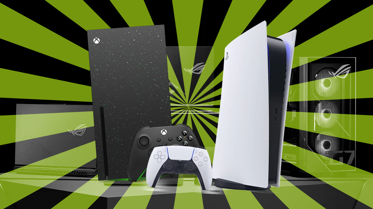 Header image showing consoles prominent against the backdrop of a fading PC gaming setup
