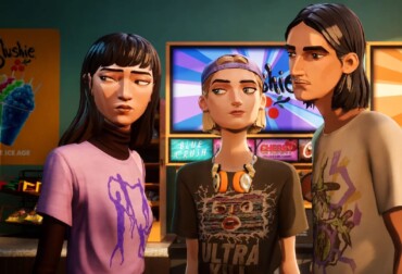 Three characters from Mixtape standing next to each other