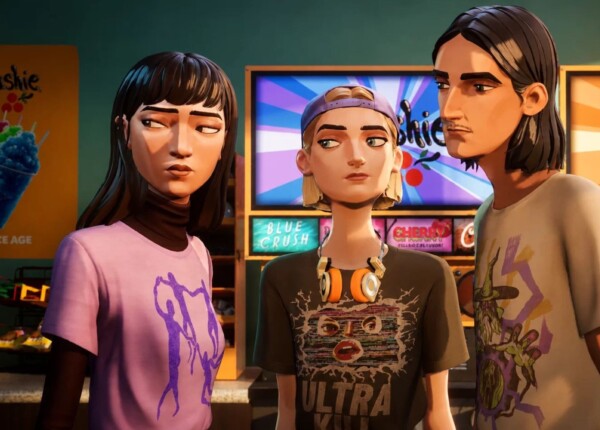 Three characters from Mixtape standing next to each other