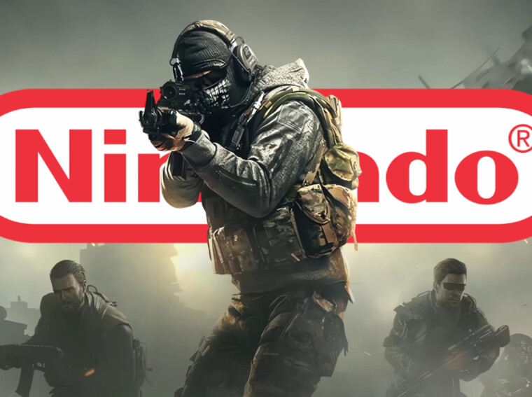 Call of Duty Mobile artwork with Nintendo logo in the background
