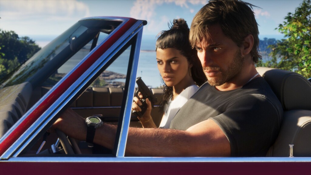 Lucia and Jason in a car in GTA 6